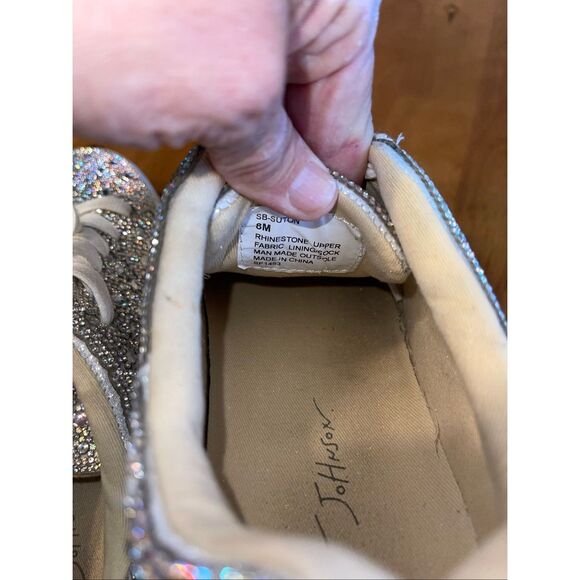 Betsey Johnson Sidny Silver Glitter Sneakers Women's Size 8 - Picture 10 of 11